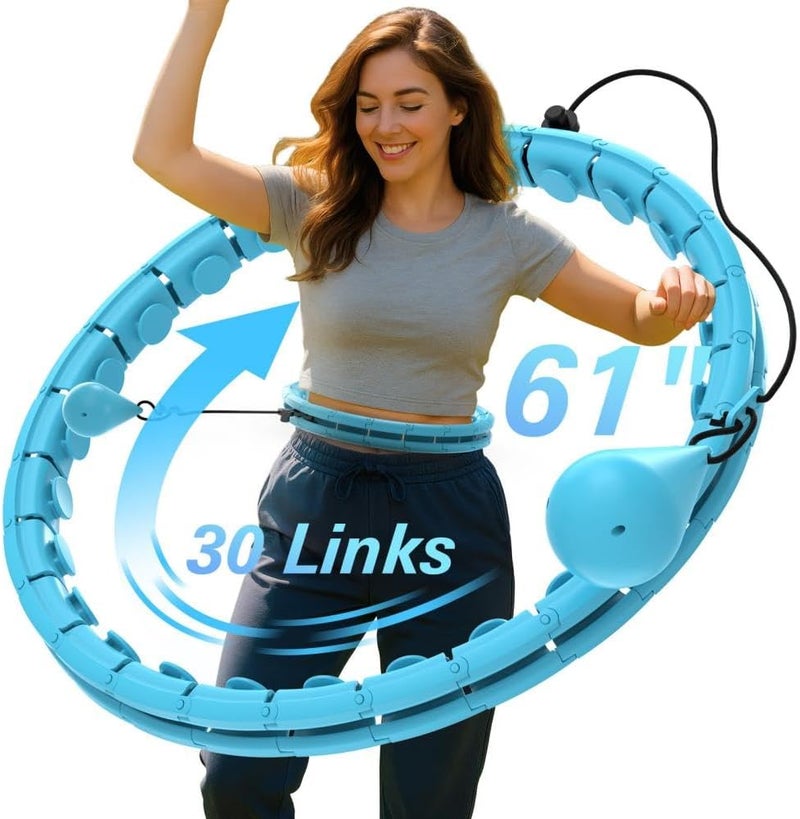 JKSHMYT Infinity Weighted Hula Exercise Hoop, for Adults Women Weight Loss Plus Size, 26/30 Detachable Links - Image 1
